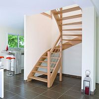 Half-turn staircase AUTHENTIQUEquarter-turnwooden stepwooden frame