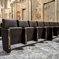 Contemporary auditorium seating SANT'AGOSTINOfabricleatherplywood