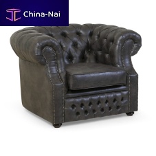 Chesterfield armchair fabricleatherupholstered