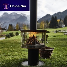 Outdoor fireplace SURPRISEwood-burningfloor-mountedfree-standing