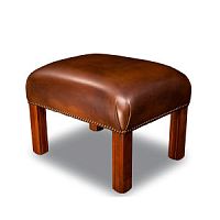 Traditional stool MORLEYleatherwooden baseupholstered