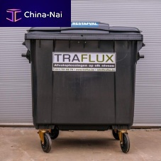 Urban waste container with lid4-wheel