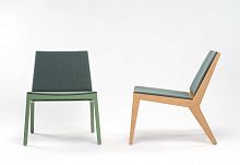 Contemporary fireside chair WOOD ME LOUNGER leatherfabricplywood