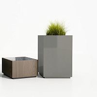 Galvanised steel plant pot woodensquarerectangular