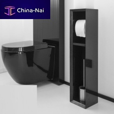 Floor-mounted toilet paper dispenser graniteblack