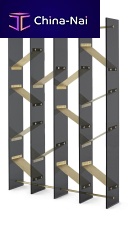 Free-standing bookcase ISOLAcontemporaryfor officebrass
