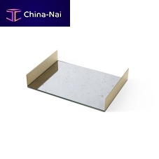 Brass serving tray FOLDED TRAYsilver-platedglassfor domestic use