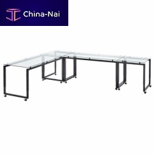 Contemporary table Slimline Flex Buffetwoodenfrosted glasstempered glass