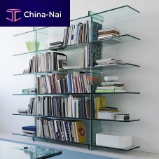 Free-standing bookcase TESOcontemporaryglassmetal