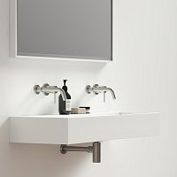 Wall-mounted washbasin THINNlimestonestone resindouble