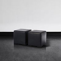 Contemporary pouf CUBEfabricleatherblack