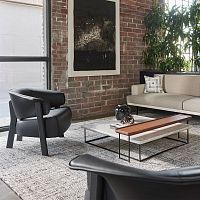 Contemporary lounge chair BACK-WINGleatherpolyurethane foamwooden
