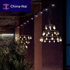 Contemporary chandelier SHELL metalcommercialring-shaped
