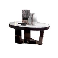 Contemporary pedestal table PENELOPE AT 1010/MAmarblewooden baseround