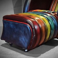 Contemporary ottoman AVIATORleathersquarehandmade