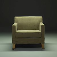 Contemporary armchair RUE DU BACfabricbrasswooden