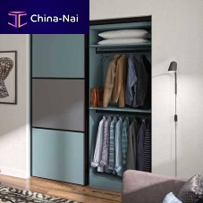 Corner walk-in wardrobe contemporarywoodenlacquered