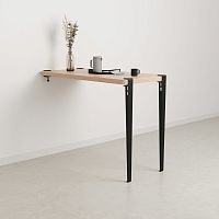 Contemporary high bar table oakpowder-coated steel baserectangular
