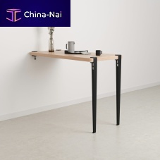 Contemporary high bar table oakpowder-coated steel baserectangular