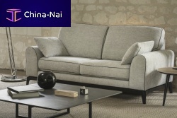 Art Deco sofa FIDJIfabricgray2-person