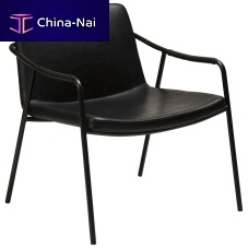 Contemporary armchair BOTOleathersteelbrown