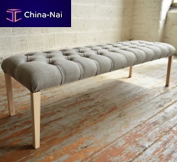 Classic bench MARLBOROUGHwoodenfabricupholstered