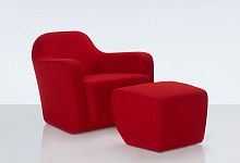 Contemporary armchair FLEXleatherwith footrest