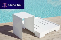 Contemporary side table Plexiglas®rectangularcustom