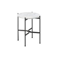 Contemporary side table JEANETTEmarbleterracottastainless steel base