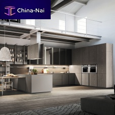 Contemporary kitchen LOUNGEoakU-shapedhandleless