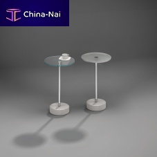 Contemporary pedestal table ROTONglassconcreteround