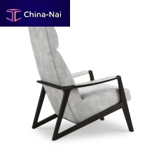 Contemporary armchair BARLEYfabricleatherwooden