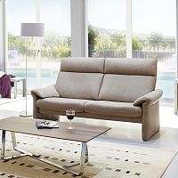 Contemporary sofa MILANOfabricleatherbrown