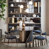 Contemporary chair FRAMEindoorfabricmetal base