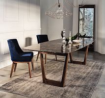 Contemporary dining table 430 OPERAwalnutmarblerectangular