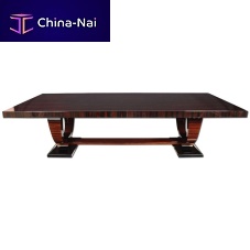 Art Deco dining table T021Macassar ebonyglossy varnished woodMacassar ebony base