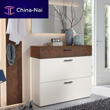 Contemporary shoe rack ODESSAlacquered woodwith hinged doorwhite
