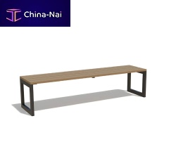 Contemporary public bench Urbana Lwoodensteelwithout backrest