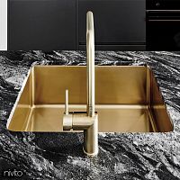Single-bowl kitchen sink CU-500without drainboardbrushed stainless steelovermount