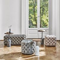 Chesterfield pouf ALCIDEfabricsquareround