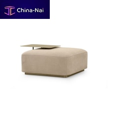 Contemporary ottoman V255/Pleathergold platedrectangular