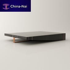 Contemporary coffee table RUNAmarblelacquered metal steel basemarble base