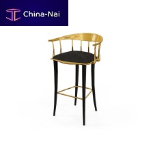 Classic bar stool N11 BAR STOOLfabricpolished brass baselacquered wood base