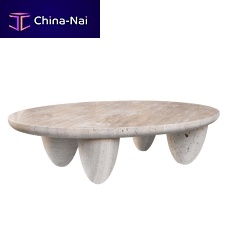 Marble coffee table LUNARYScontemporarystone baseoval