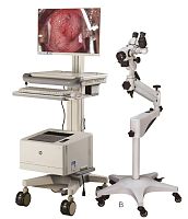 Binocular colposcope FD-9Cvideotrolley-mounted