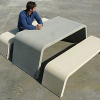 Contemporary table Mimeticconcreteconcrete baserectangular