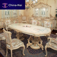 Classic dining table lacquered woodovalhome