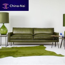 Contemporary sofa PPNO.1leathergreen