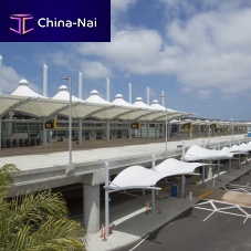 PTFE architectural membrane SAN DIEGO INTERNATIONAL AIRPORT SMART CURB PAVILIONfor tensile structuresfor public spacesfor entrance canopy