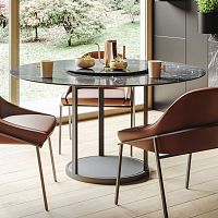 Contemporary dining table TWIRL woodenglassceramic